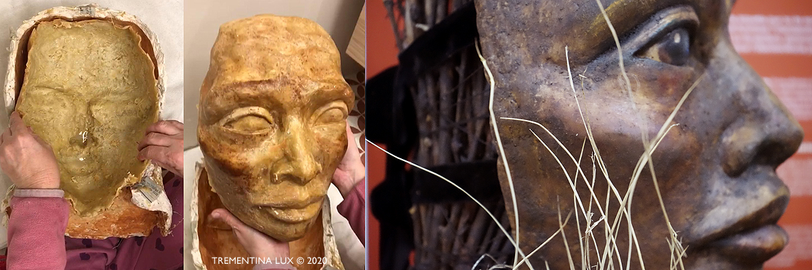 Heroi del Coltan: Modelado en cera de abejas y pintura a la canela